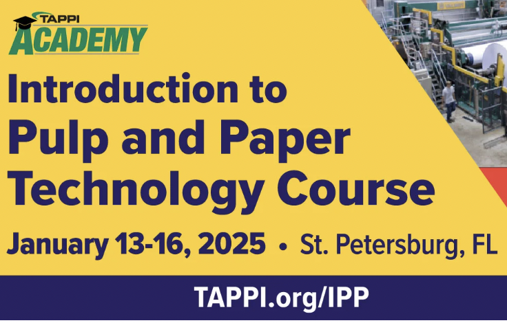 Registration Open For TAPPI Intro To Pulp And Paper Technology Course